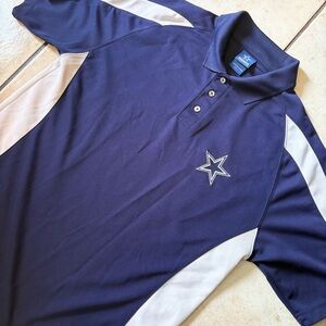 Dallas Cowboys Polo Shirt Size L NFL Team Apparel Navy White Game Day Gear